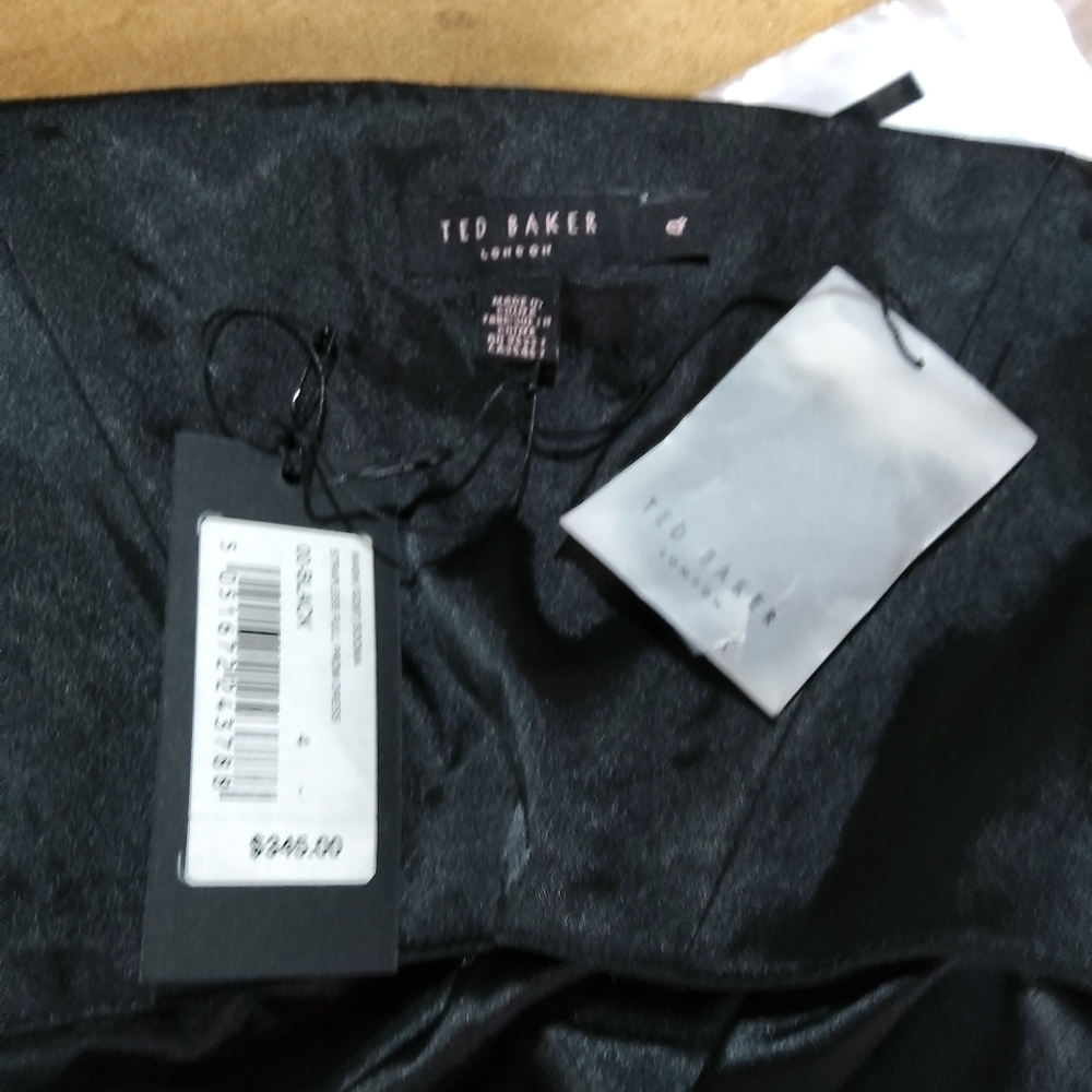 TED BAKER SILK STRAPLESS FIT AND FLARE DRESS SIZE 4 - Picture 7 of 9